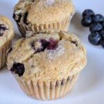 whole grain gluten free blueberry muffins