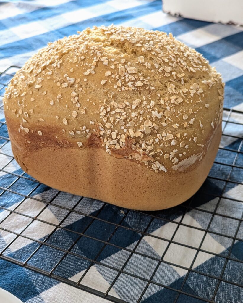 Honey oat gluten free sourdough bread in the bread machine
