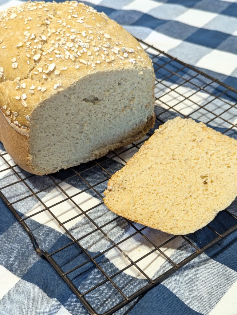 Honey oat gluten free sourdough bread in the bread machine