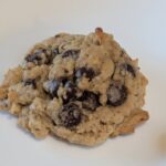 gluten free chocolate chip cookie with oatmeal and coconut